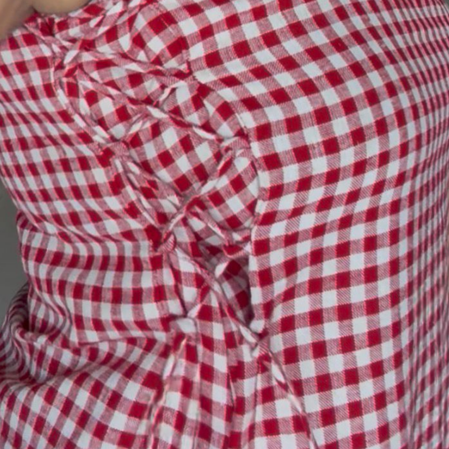 Red Gingham Peplum Top