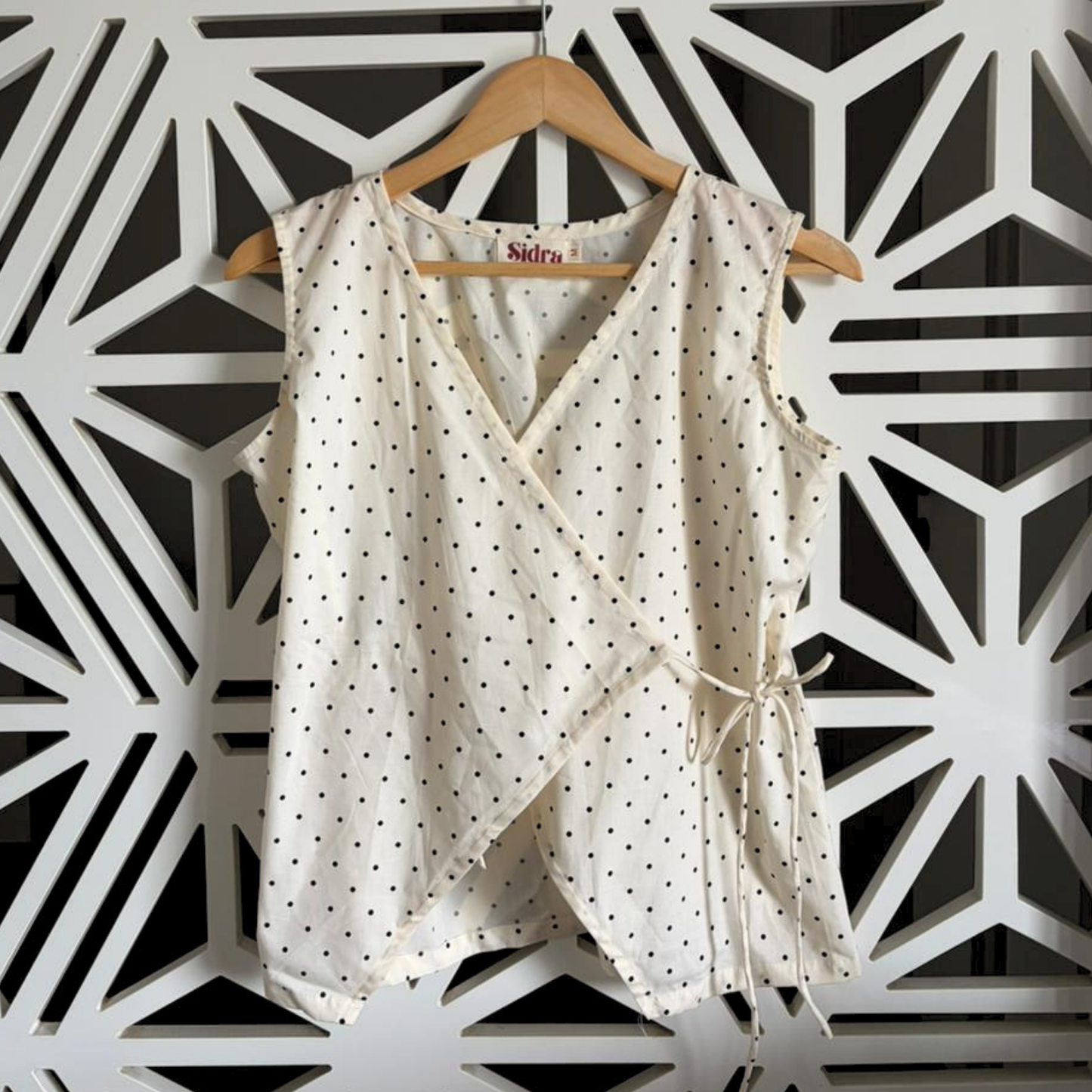 Polka dot wrap top