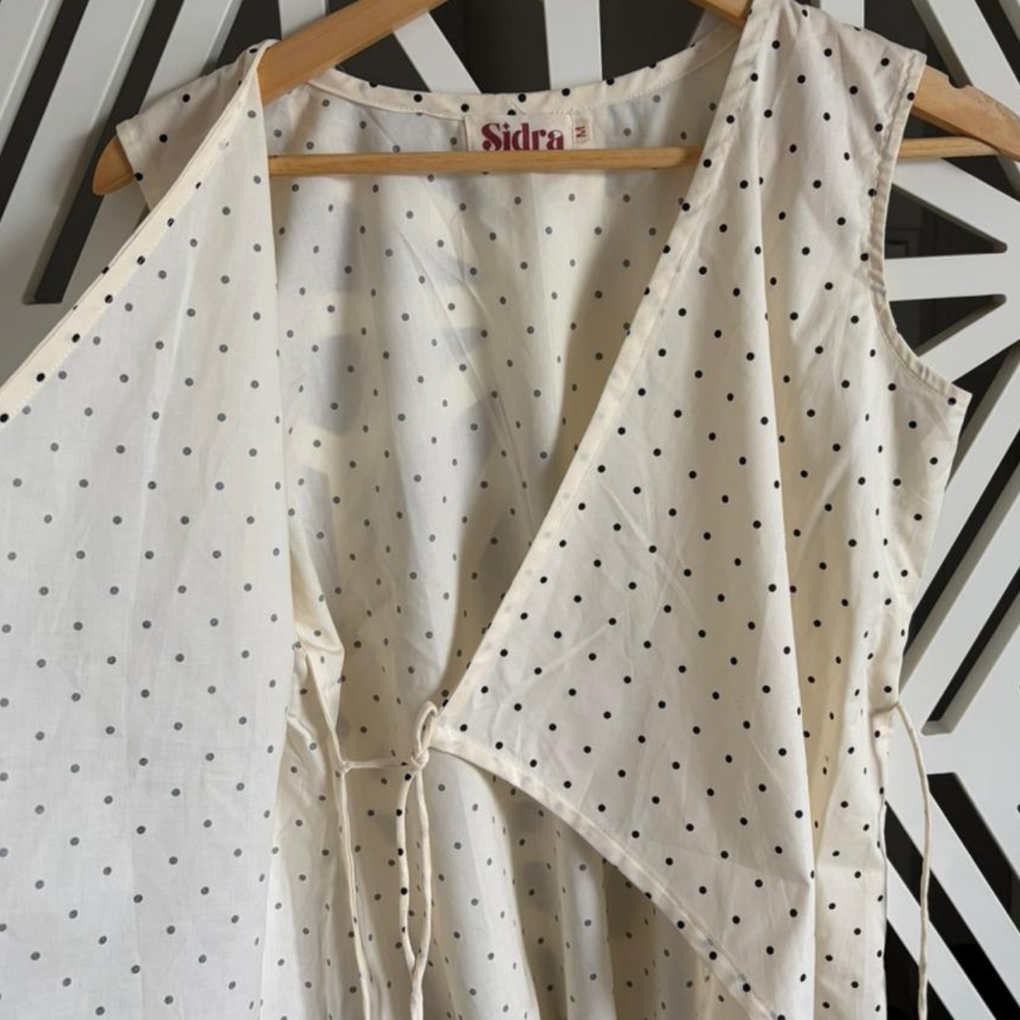 Polka dot wrap top