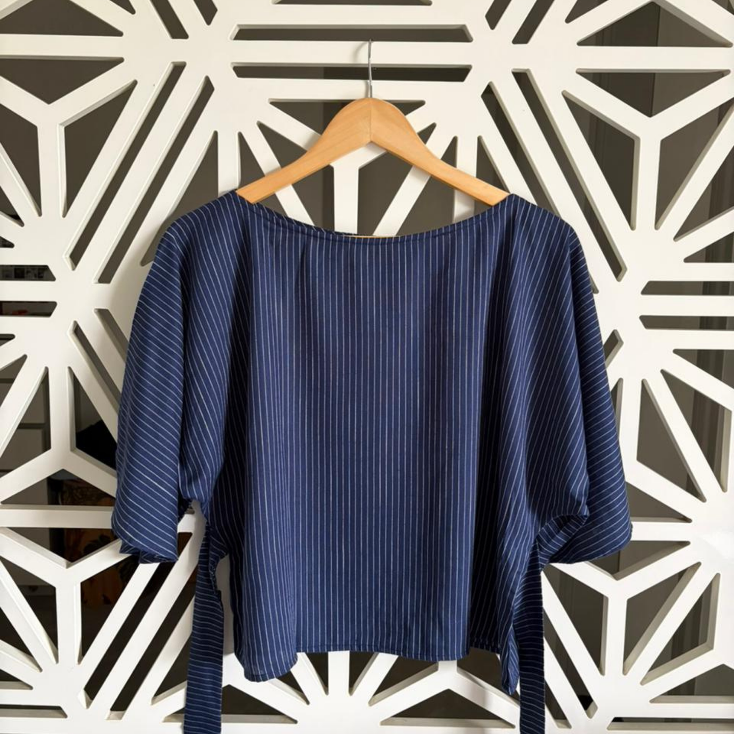 Navy Bat wing top