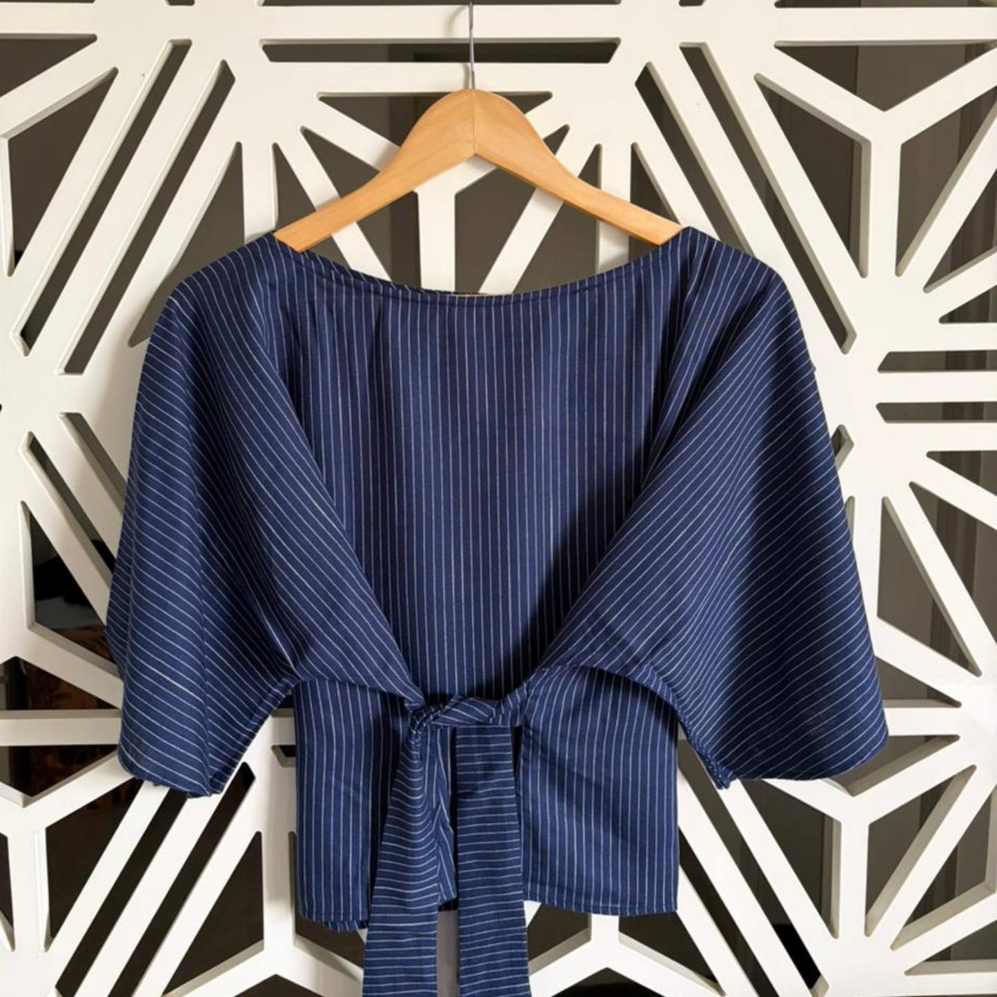 Navy Bat wing top